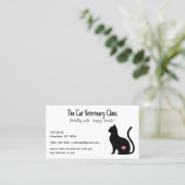 猫獣医クリニックピンクハート名刺 名刺 (スタンド正面)