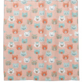 猫王室の型 シャワーカーテン (正面)