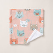 猫王室の型 バスタオルセット (ウォッシュタオル)