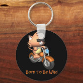 猫生まれ野性 キーホルダー (正面)