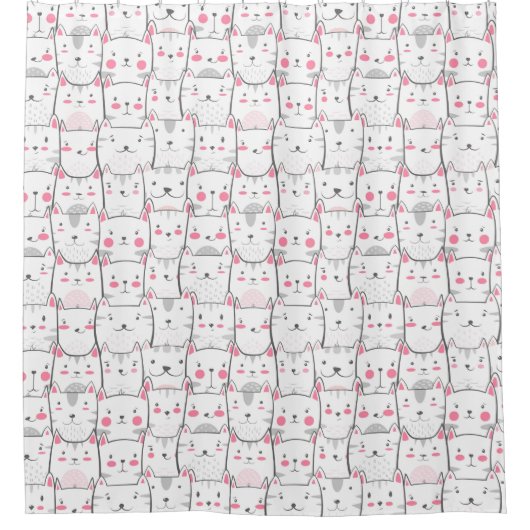 猫用おもしろいカーテンのシャワー浴用カーテン シャワーカーテン (正面)