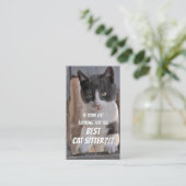 猫用おもしろいペットケ気にアサービス事業 名刺 (スタンド正面)