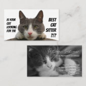 猫用おもしろいペットケ気にアサービス事業 名刺 (正面/裏面)