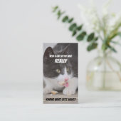 猫用おもしろい飼気に介護サービス 名刺 (スタンド正面)