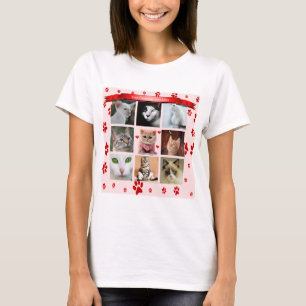 猫用のカスタマイズ可能なコラージュ写真 Tシャツ