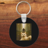 猫用のジビフット猫おもしろいプレゼント男性へW キーホルダー (正面)