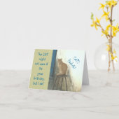 「猫用のルール/排便に止まる猫のルール」ユーモアのある誕生日 カード (黄色い花)