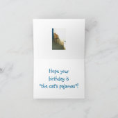 「猫用のルール/排便に止まる猫のルール」ユーモアのある誕生日 カード (内部)