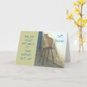 「猫用のルール/排便に止まる猫のルール」ユーモアのある誕生日 カード (黄色い花)