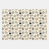 猫用の箱もしに入れて座って色を選ぶ ラッピングペーパーシート (正面3)