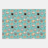 猫用の箱もしに入れて座って色を選ぶ ラッピングペーパーシート (正面2)