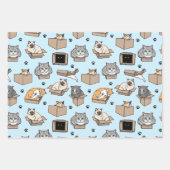 猫用の箱もしに入れて座って色を選ぶ ラッピングペーパーシート (正面)