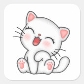 猫用の足つき スクエアシール (正面)