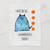 猫用はがきおもしろい- Cat Excellent Excellent ポストカード (正面)