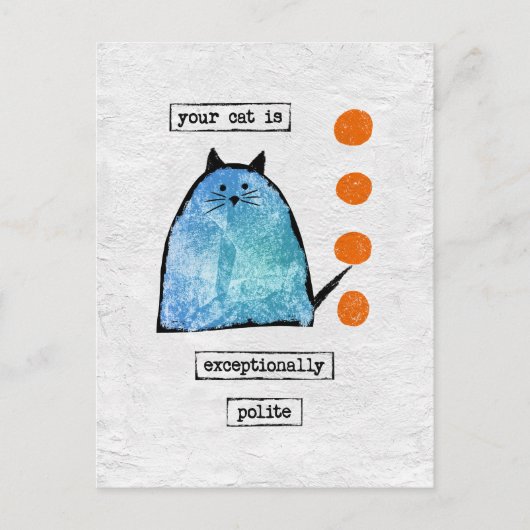 猫用はがきおもしろい- Cat Excellent Excellent ポストカード (正面)