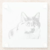 猫用はっきりしたインクのコースター ガラスコースター (裏面)