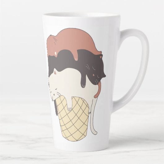 猫用アイスクリームコーンかわいい カフェラテマグ (右)