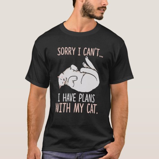 猫用アパレルの予定が入ってなくてごめんなさい Tシャツ (正面)