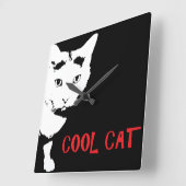猫用カッコいい壁掛け時計 スクエア壁時計 (傾斜)