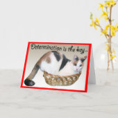 猫用カードおもしろい、勇気付けられるから友達 カード (黄色い花)