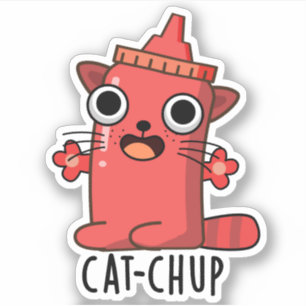猫用ケチャッおもしろいプン シール