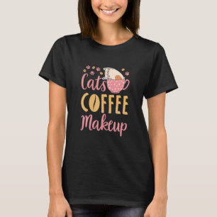 猫用コーヒーメイクアップ猫化粧品 Tシャツ
