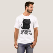猫用シャツの毛のまわりにを探し出す Tシャツ (正面フル)