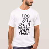 猫用シャツの洋服おもしろいを着て Tシャツ (正面)