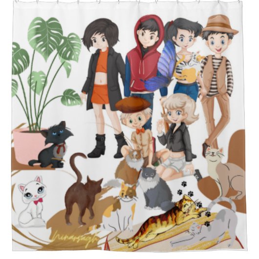 猫用シャワーカーテン シャワーカーテン (正面)