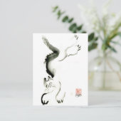 猫用スケドル墨絵猫 ポストカード (スタンド正面)