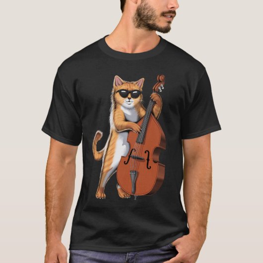 猫用ダブルバスプレーヤー Tシャツ (正面)