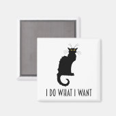 猫用チャットノワールおもしろいドを使う マグネット (正面/裏面)