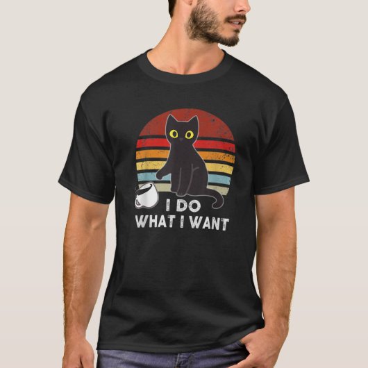 猫用ティーおもしろいヴィンテージ子猫 Tシャツ (正面)