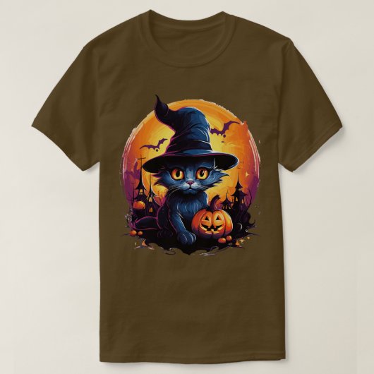 猫用ハッピーハローウィン Tシャツ (デザイン正面)