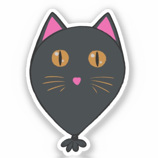 猫用ハロウィーンの風船をスキャット シール (正面)