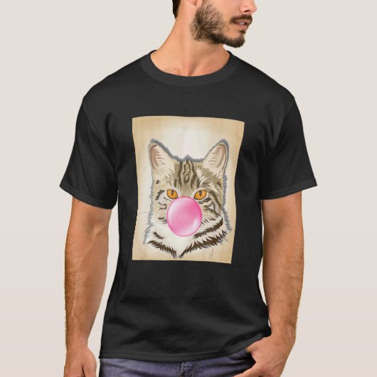 猫用バブルガム ネコ Tシャツ (正面)