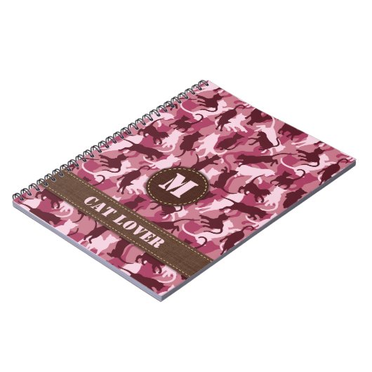 猫用ピンクカモフラージュ ノートブック (左側)