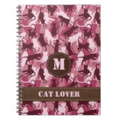 猫用ピンクカモフラージュ ノートブック (正面)