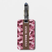 猫用ピンクカモフラージュ ラゲッジタグ (裏面縦)