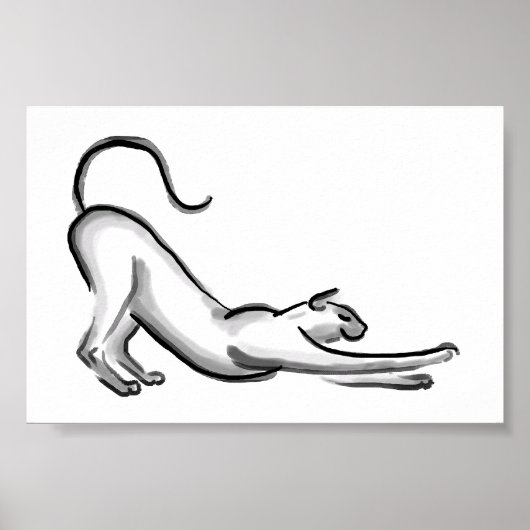 猫用ブラシの絵画ストレッチ ポスター (正面)