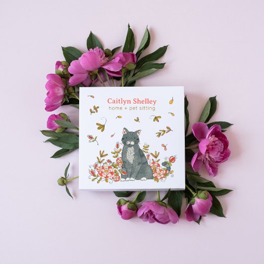 猫用ペット及び在宅用名刺 スクエア名刺