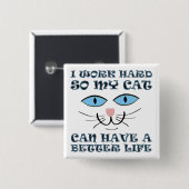 猫用ボタンバッジピンおもしろいのライフ向上 缶バッジ (正面&裏面)