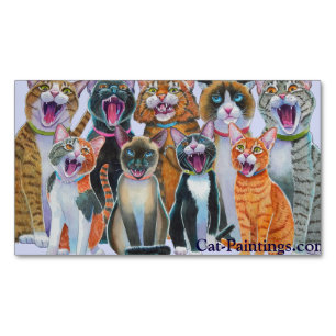 猫用マグネットを歌うCat-Paintings.com マグネット名刺