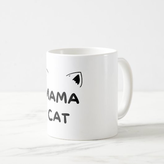 猫用マママシャツおもしろい、猫用シャツ、ニャーギフト コーヒーマグカップ (正面右)