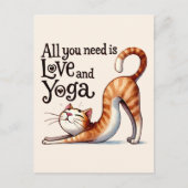 猫用ヨガポーズ – 必要なのは愛とヨガ ポストカード (正面)