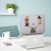 猫用帽子 シール (デスク上のノートパソコン)