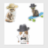 猫用帽子 シール (シート)