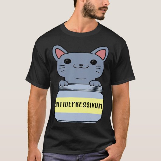 猫用抗うつ病薬 カルシウム Tシャツ (正面)