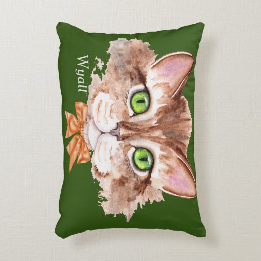 猫用男の赤ちゃん室用枕 アクセントクッション (正面(垂直))