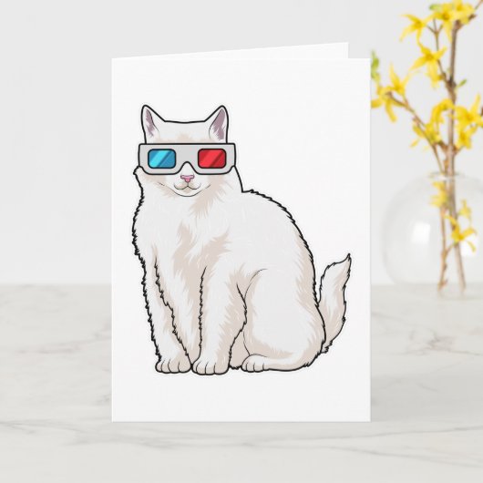 猫用眼鏡 カード (黄色い花)